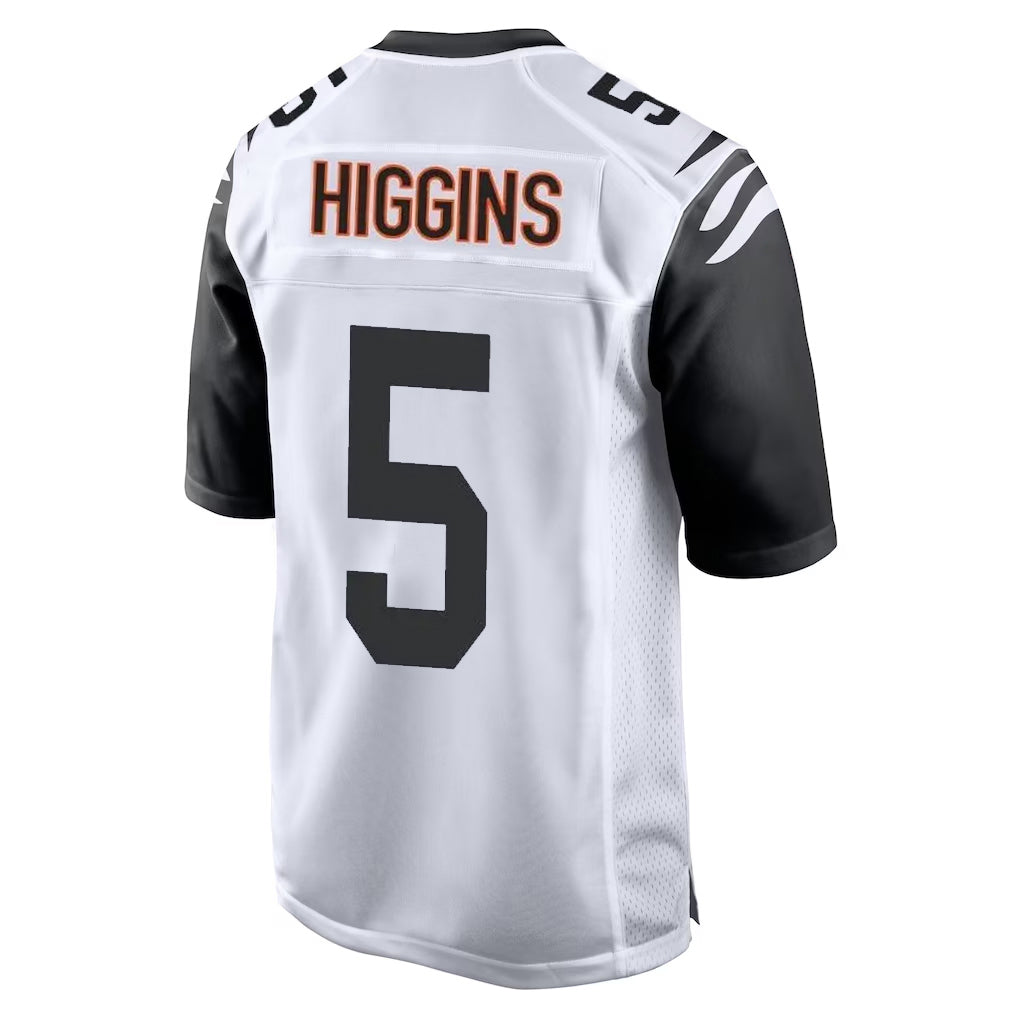 Johmsee C.Bengals #5 Tee Higgins Player White Alternate Home Game Stitched Jerseys