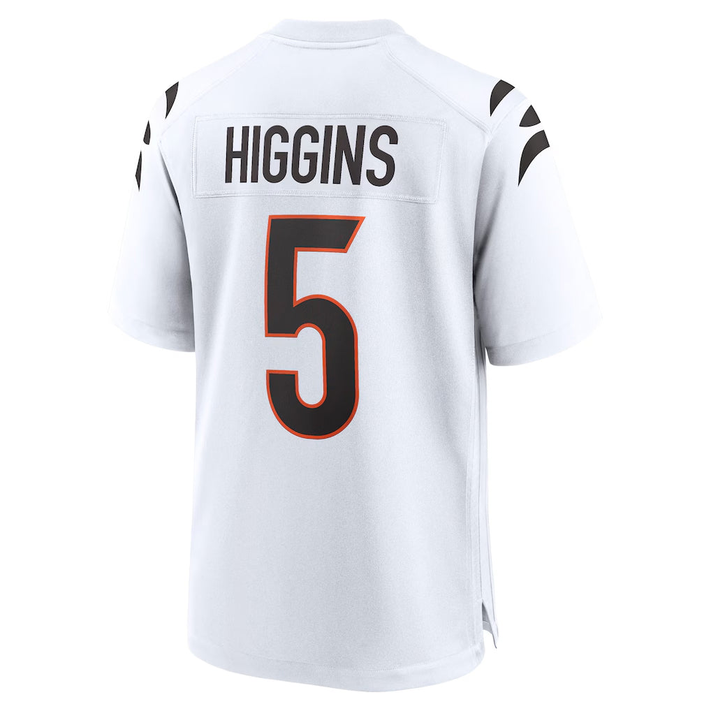 Johmsee C.Bengals #5 Tee Higgins Player White Home Game Stitched Jerseys