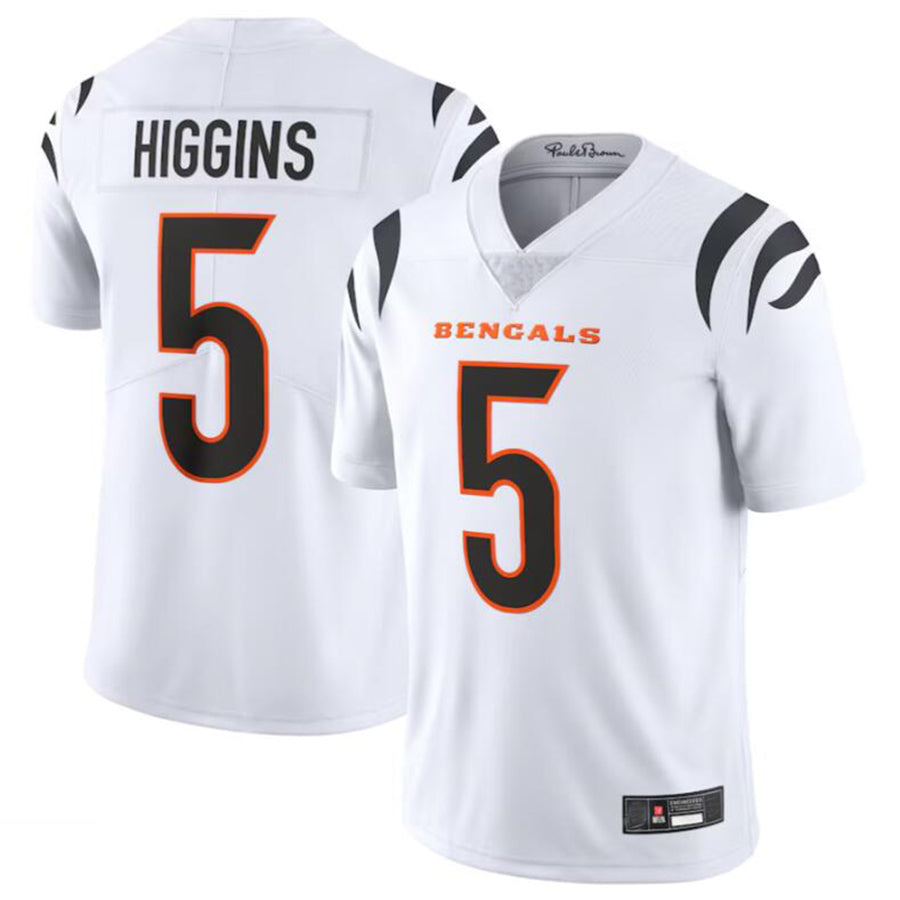 Johmsee C.Bengals #5 Tee Higgins White Vapor Untouchable Limited Jersey American Stitched Jerseys
