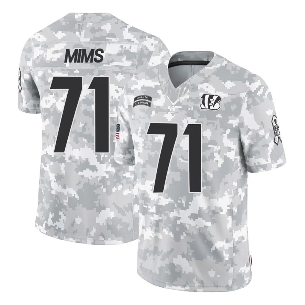 Johmsee C.Bengals #71 Amarius Mims Player Arctic Camo Salute to Service Limited Stitched Jerseys