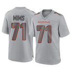 Johmsee C.Bengals #71 Amarius Mims Player Gray Atmosphere Fashion Game Stitched Jerseys