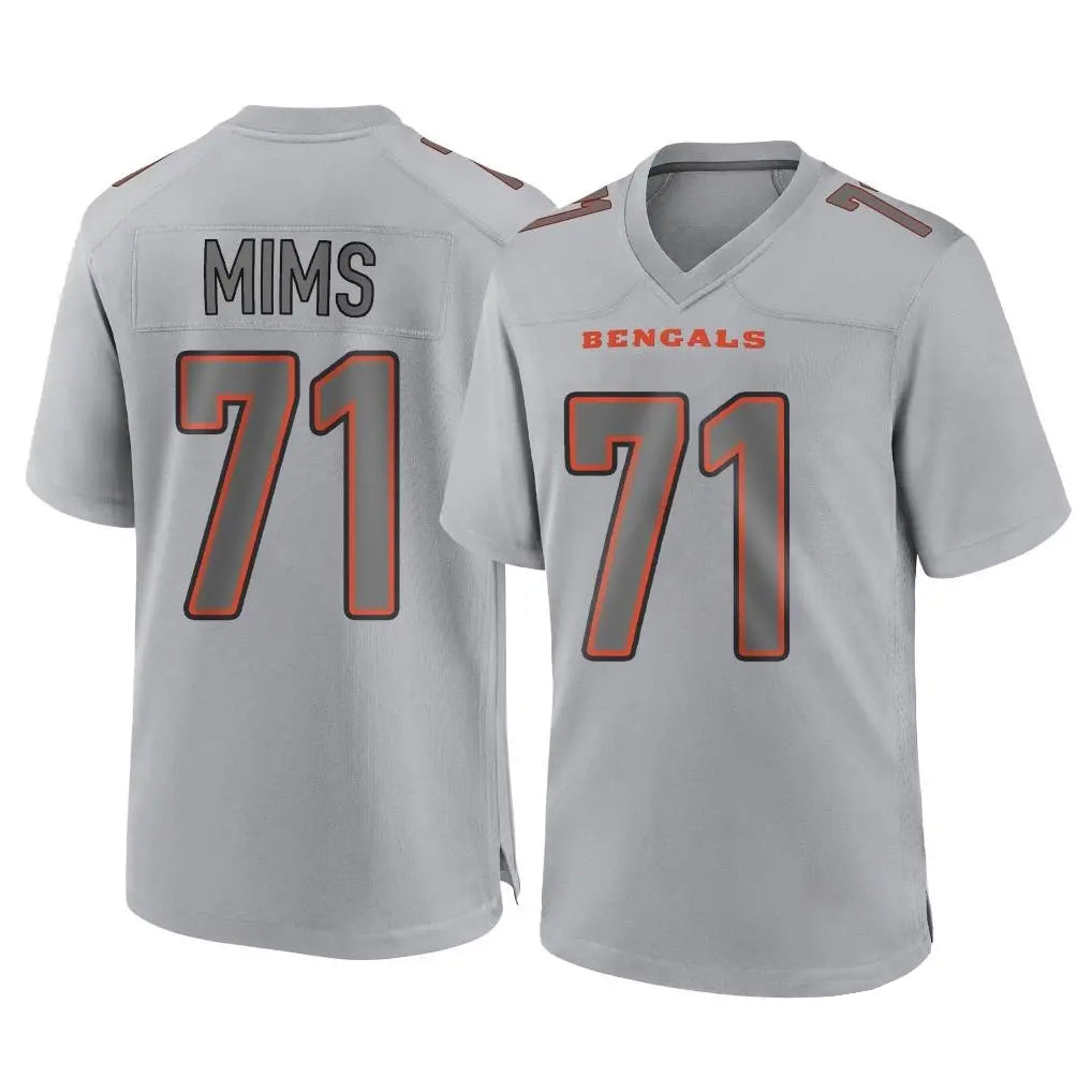 Johmsee C.Bengals #71 Amarius Mims Player Gray Atmosphere Fashion Game Stitched Jerseys