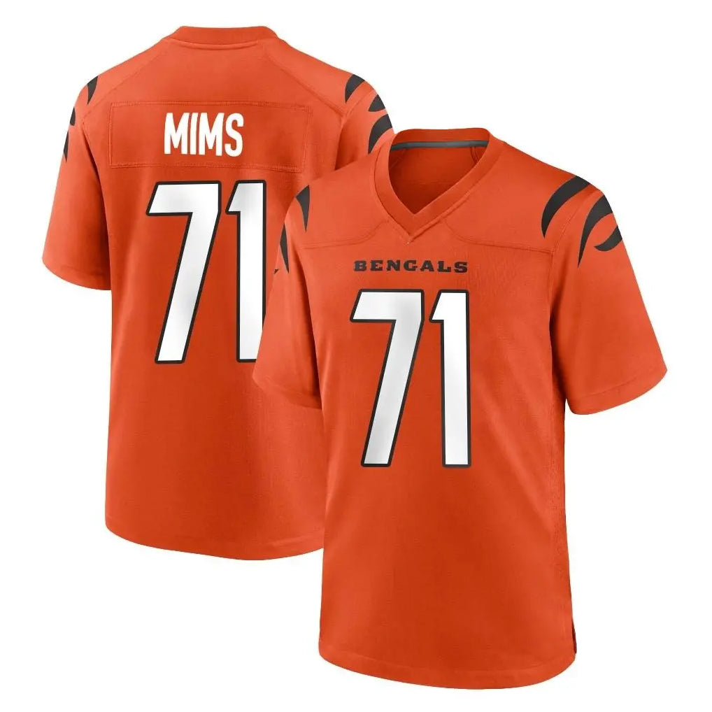 Johmsee C.Bengals #71 Amarius Mims Player Orange Home Game Stitched Jerseys