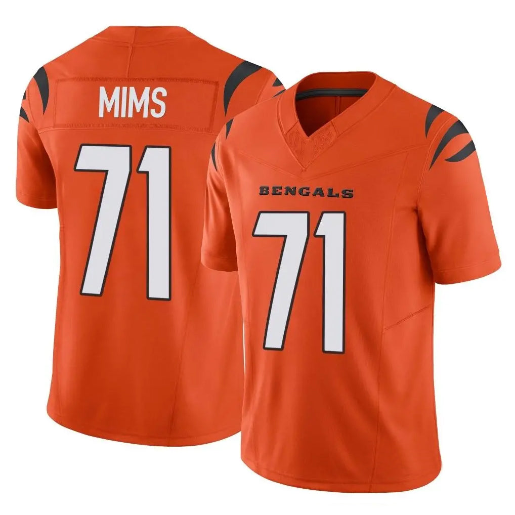 Johmsee C.Bengals #71 Amarius Mims Player Orange Vapor F.U.S.E. Limited Home Game Stitched Jerseys