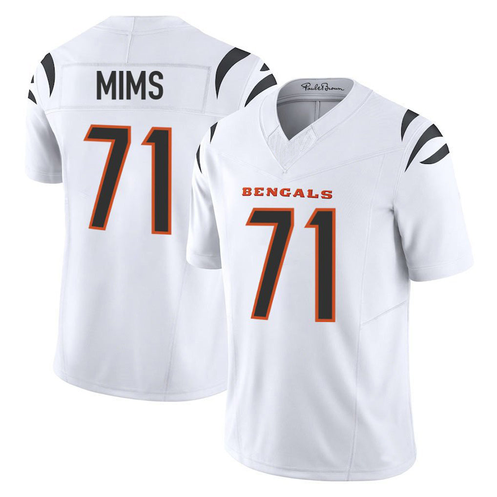 Johmsee C.Bengals #71 Amarius Mims Player White Vapor F.U.S.E. Limited Home Game Stitched Jerseys