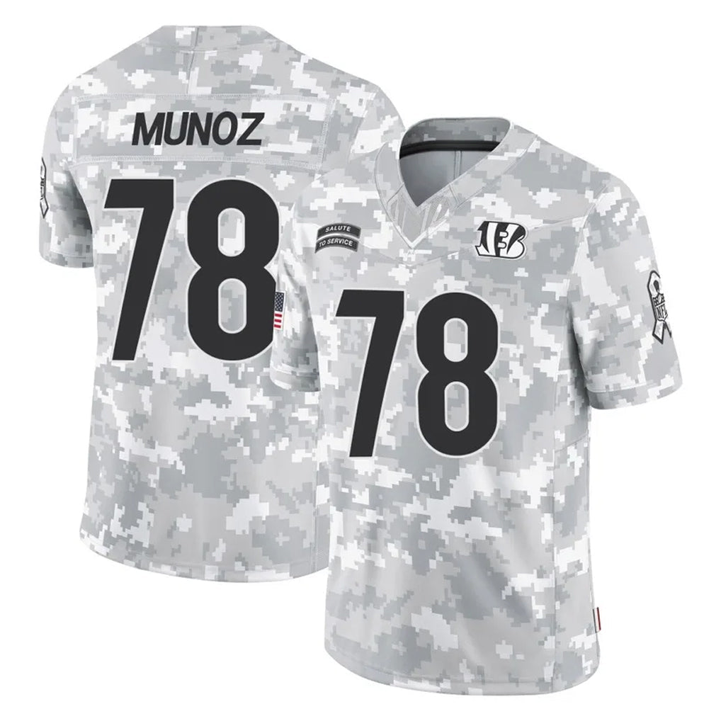 Johmsee C.Bengals #78 Anthony Munoz Player Arctic Camo Salute to Service Limited Stitched Jerseys