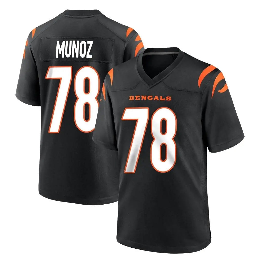 Johmsee C.Bengals #78 Anthony Munoz Player Black Home Game Stitched Jerseys