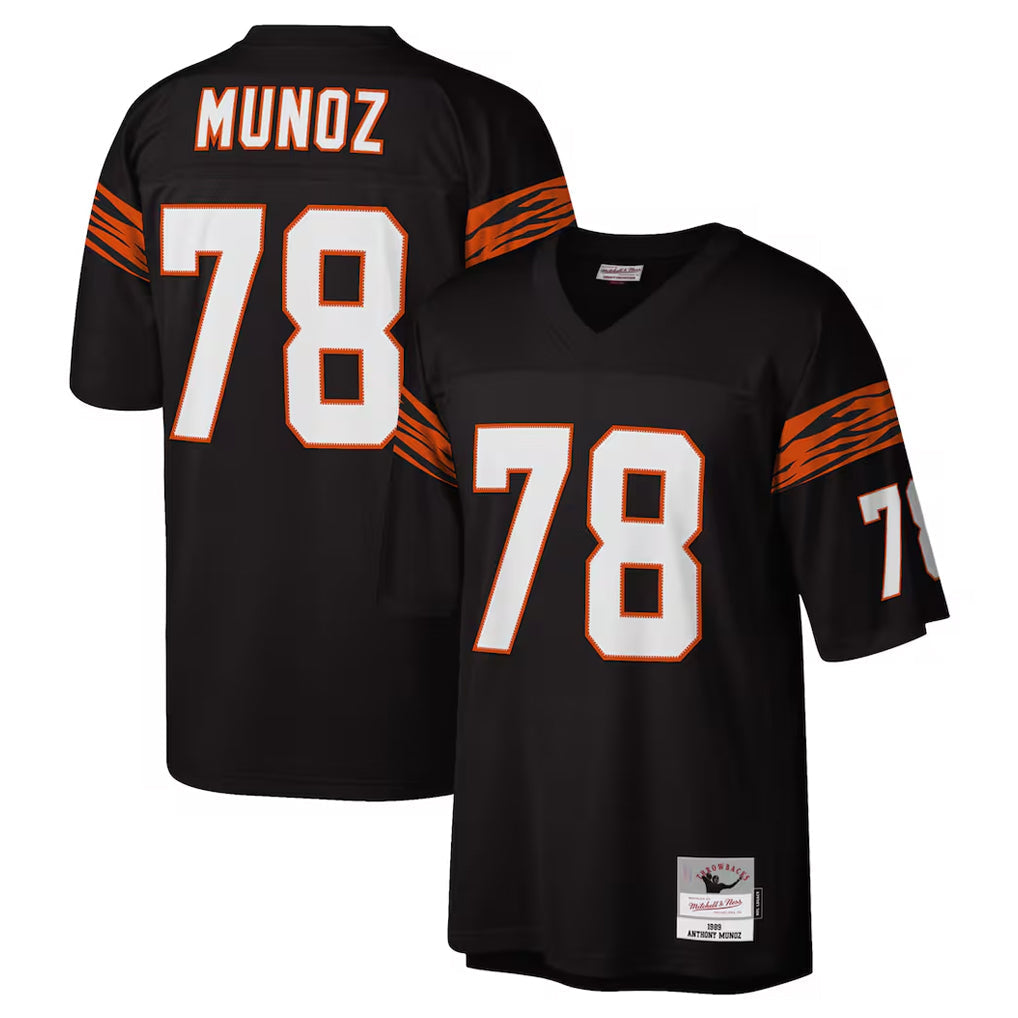 Johmsee C.Bengals #78 Anthony Mu?oz Player Black Mitchell & Ness Legacy Replica Stitched Jerseys