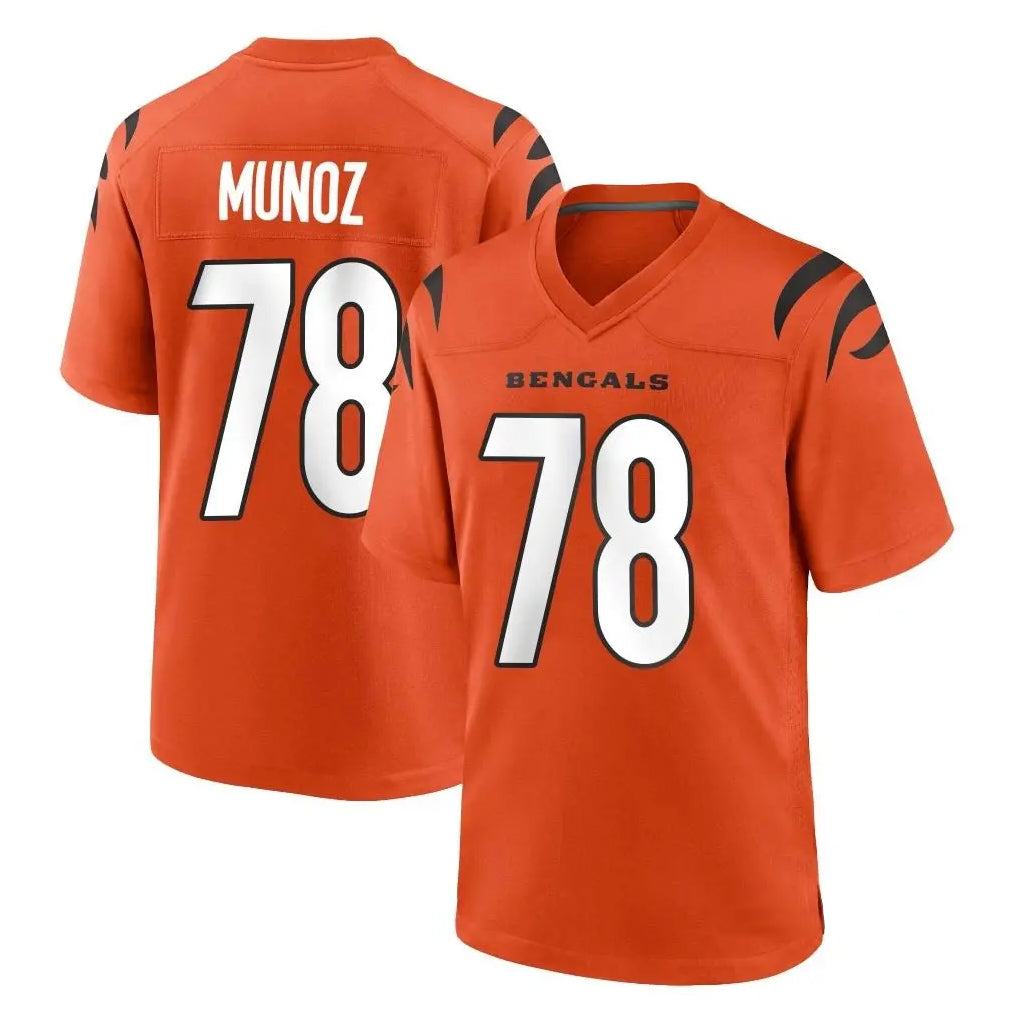 Johmsee C.Bengals #78 Anthony Munoz Player Orange Home Game Stitched Jerseys
