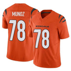 Johmsee C.Bengals #78 Anthony Munoz Player Orange Vapor F.U.S.E. Limited Home Game Stitched Jerseys