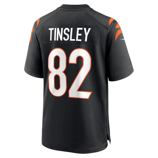 C.Bengals #82 Mitchell Tinsley Black Team Game American Football Jerseys