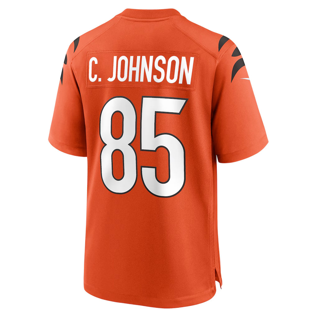 Johmsee C.Bengals #85 Chad Johnson Player Orange Home Game Stitched Jerseys