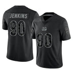 Johmsee C.Bengals #90 Kris Jenkins Jr Player Black Reflective Limited Game Stitched Jerseys