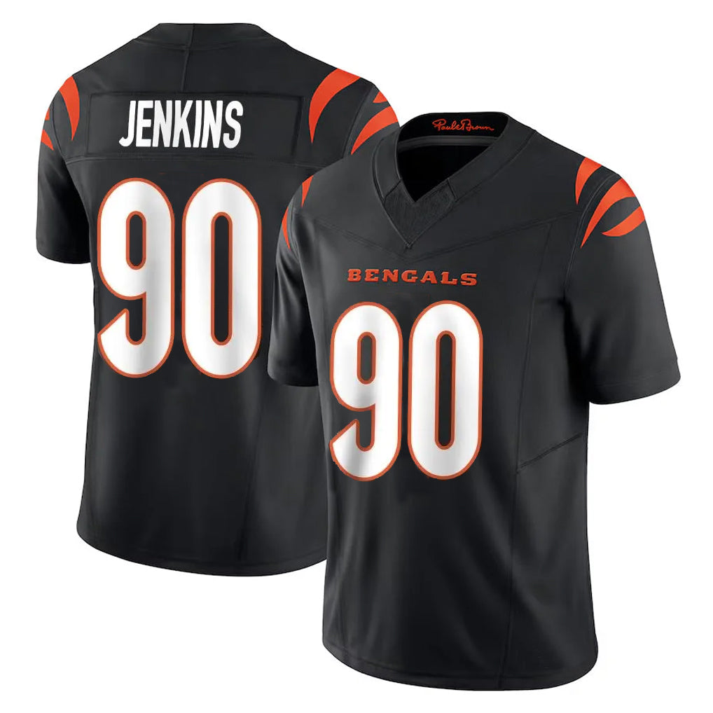 Johmsee C.Bengals #90 Kris Jenkins Jr Player Black Vapor F.U.S.E. Limited Home Game Stitched Jerseys