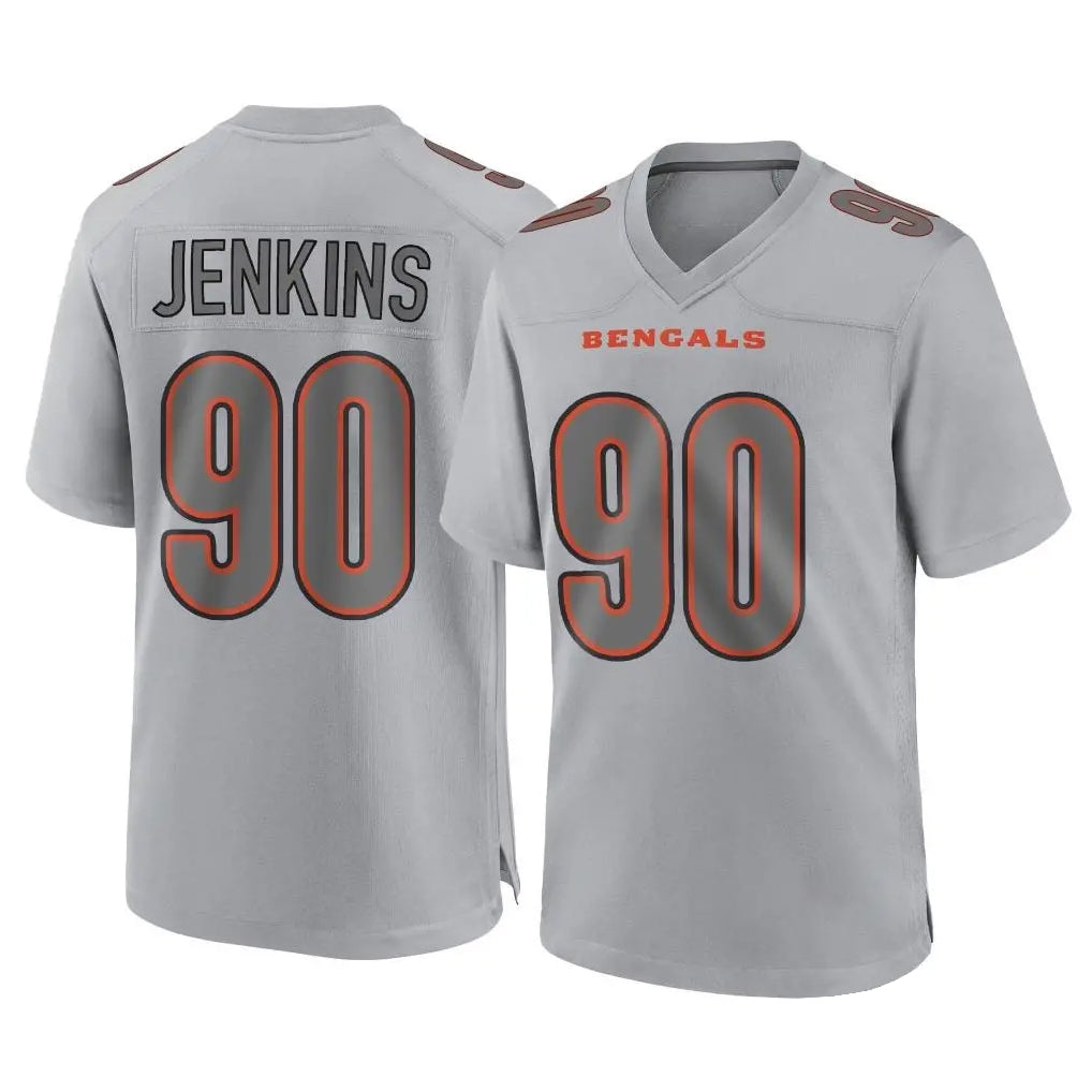 Johmsee C.Bengals #90 Kris Jenkins Jr Player Gray Atmosphere Fashion Game Stitched Jerseys