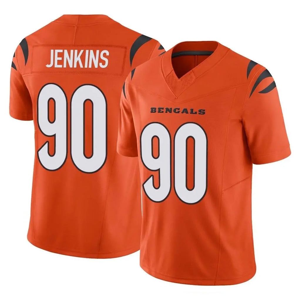 Johmsee C.Bengals #90 Kris Jenkins Jr Player Orange Vapor F.U.S.E. Limited Home Game Stitched Jerseys
