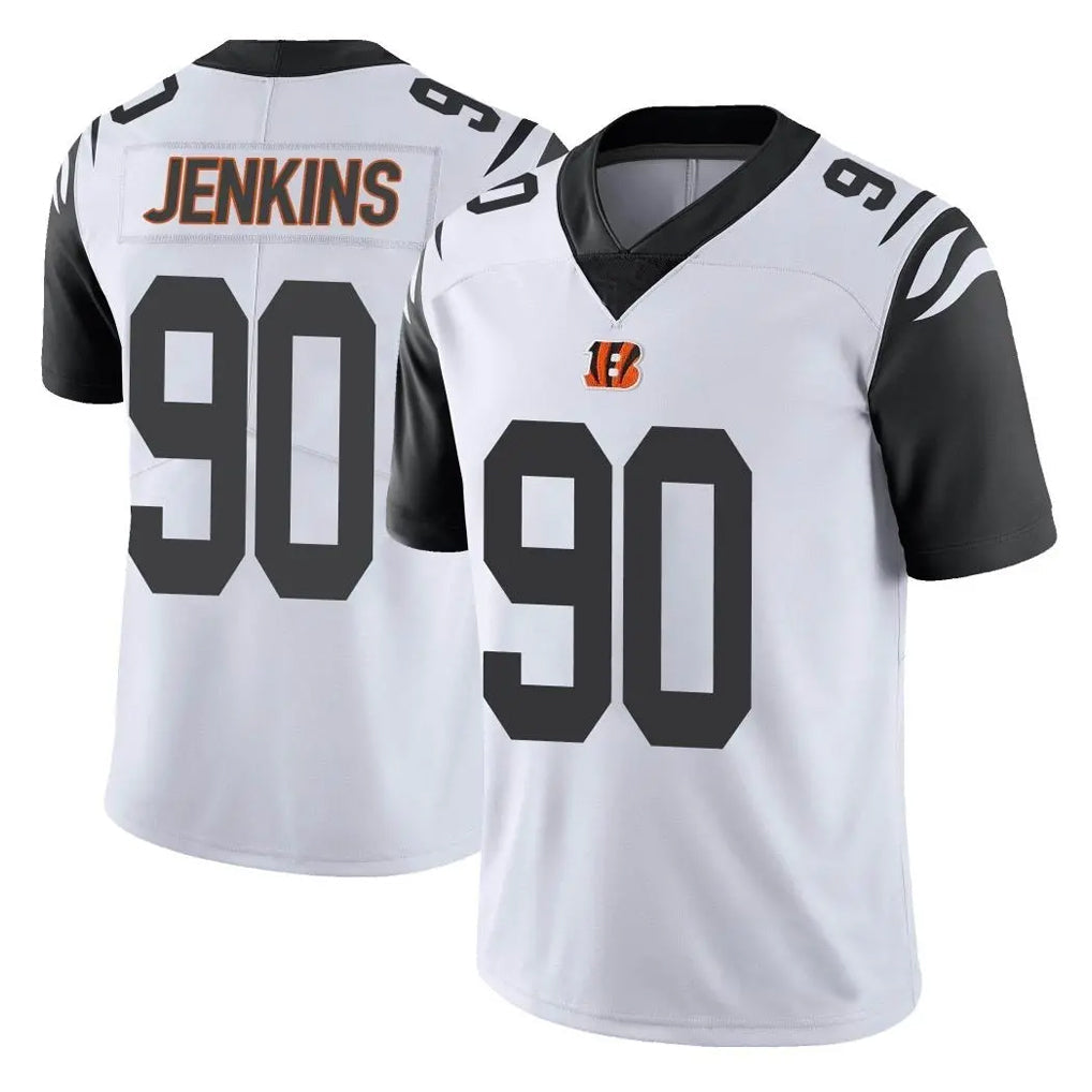 Johmsee C.Bengals #90 Kris Jenkins Jr Player White Color Rush Vapor Untouchable Limted Home Game Stitched Jerseys