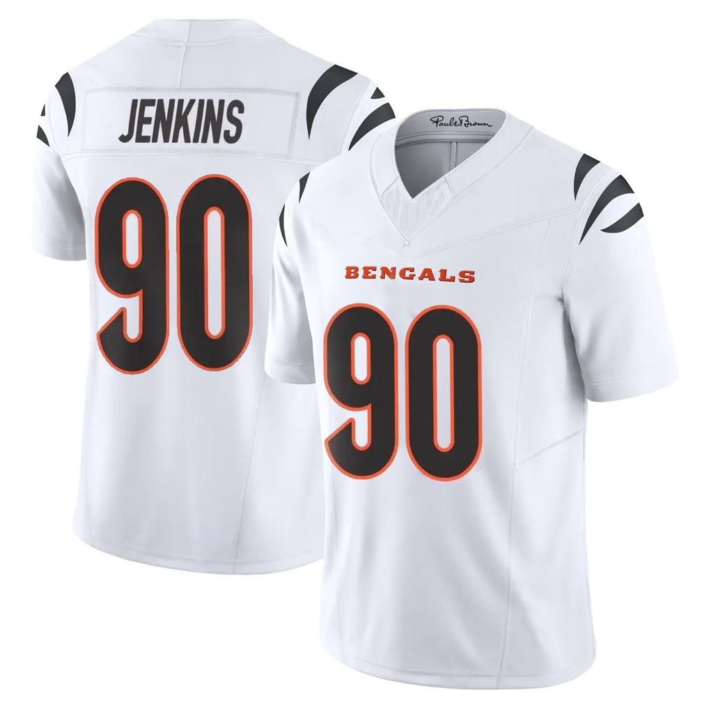 Johmsee C.Bengals #90 Kris Jenkins Jr Player White Vapor F.U.S.E. Limited Home Game Stitched Jerseys