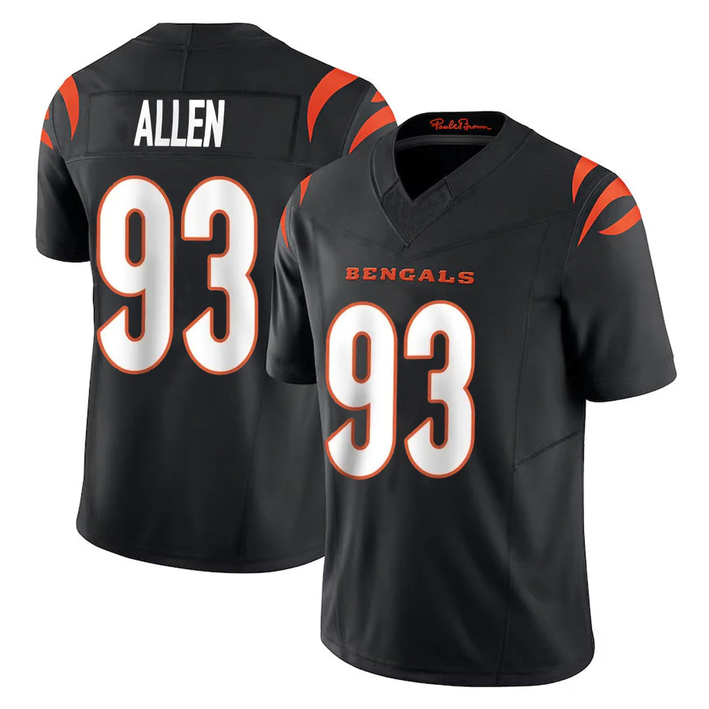 Johmsee C.Bengals #93 Jonathan Allen Player Black Vapor F.U.S.E. Limited Home Game Stitched Jerseys