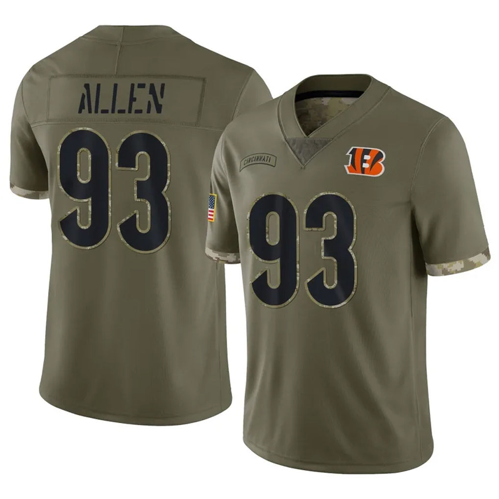 Johmsee C.Bengals #93 Jonathan Allen Player Olive Salute to Service Limited Game Stitched Jerseys