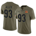 Johmsee C.Bengals #93 Jonathan Allen Player Olive Salute to Service Limited Game Stitched Jerseys