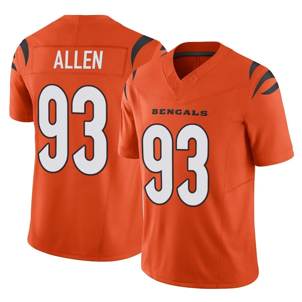 Johmsee C.Bengals #93 Jonathan Allen Player Orange Vapor F.U.S.E. Limited Home Game Stitched Jerseys