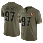 Johmsee C.Bengals #97 Dexter Lawrence II Player Olive Salute to Service Limited Game Stitched Jerseys
