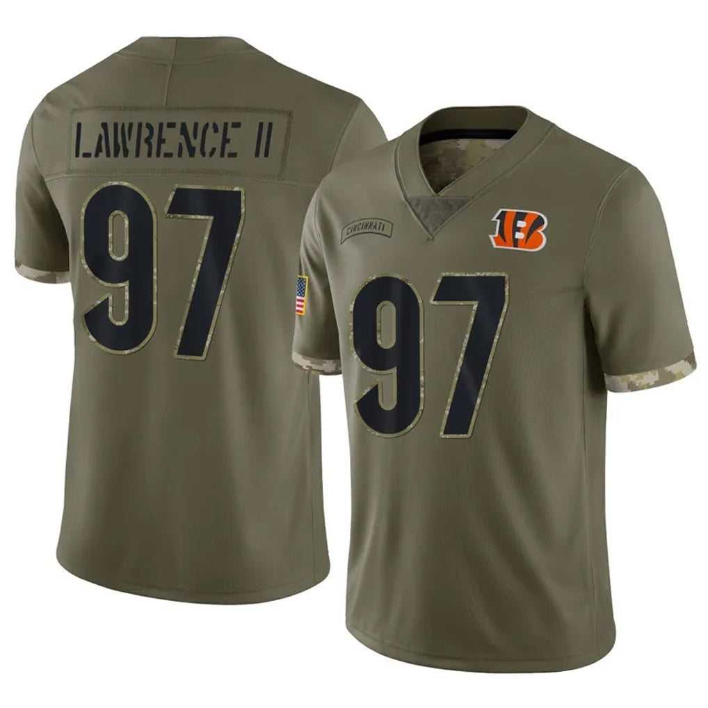 Johmsee C.Bengals #97 Dexter Lawrence II Player Olive Salute to Service Limited Game Stitched Jerseys