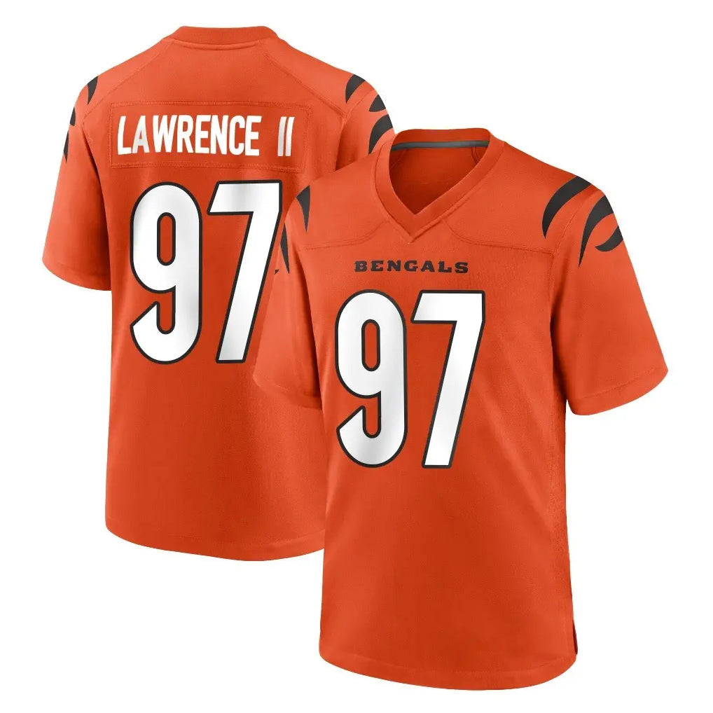 Johmsee C.Bengals #97 Dexter Lawrence II Player Orange Home Game Stitched Jerseys