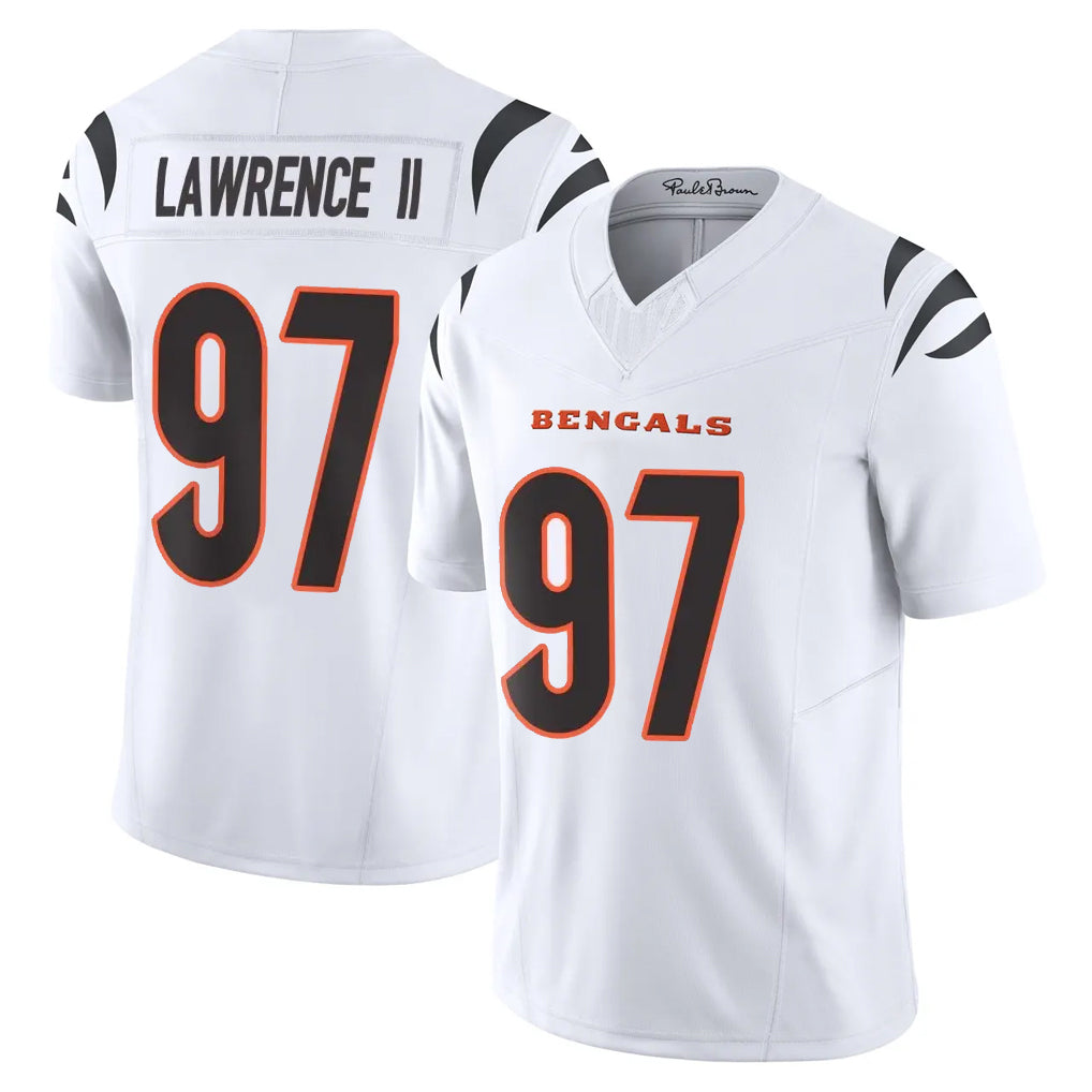 Johmsee C.Bengals #97 Dexter Lawrence II Player White Vapor F.U.S.E. Limited Home Game Stitched Jerseys