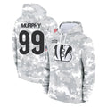 Johmsee C.Bengals #99 Myles Murphy Player Arctic Camo Salute to Service Pullover Hoodie Limited Stitched Jerseys