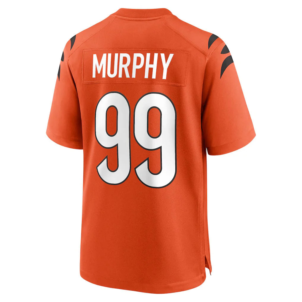 Johmsee C.Bengals #99 Myles Murphy Player Orange Home Game Stitched Jerseys