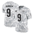 Johmsee C.Bengals #9 Joe Burrow Player Arctic Camo Salute to Service Limited Stitched Jerseys
