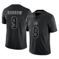Johmsee C.Bengals #9 Joe Burrow Player Black Reflective Limited Game Stitched Jerseys