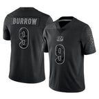 Johmsee C.Bengals #9 Joe Burrow Player Black Reflective Limited Game Stitched Jerseys