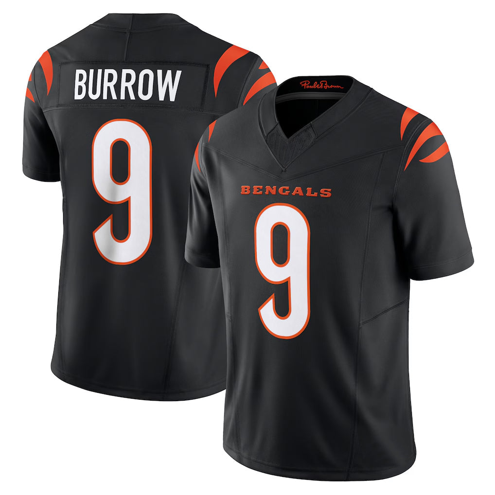 Johmsee C.Bengals #9 Joe Burrow Player Black Vapor F.U.S.E. Limited Home Game Stitched Jerseys