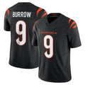 Johmsee C.Bengals #9 Joe Burrow Player Black Vapor F.U.S.E. Limited Home Game Stitched Jerseys