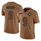 Johmsee C.Bengals #9 Joe Burrow Player Brown Salute to Service Limited Stitched Jerseys