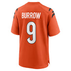 Johmsee C.Bengals #9 Joe Burrow Player Orange Home Game Stitched Jerseys