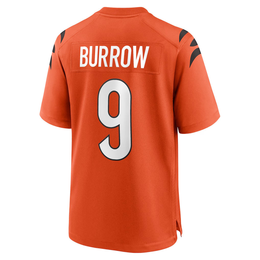 Johmsee C.Bengals #9 Joe Burrow Player Orange Home Game Stitched Jerseys