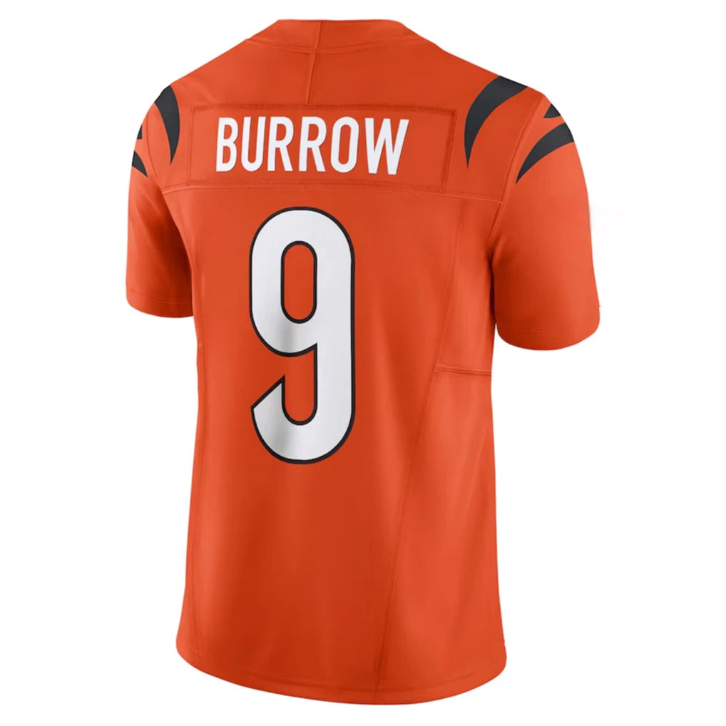 Johmsee C.Bengals #9 Joe Burrow Player Orange Vapor F.U.S.E. Limited Stitched Jerseys