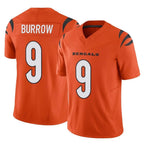 Johmsee C.Bengals #9 Joe Burrow Player Orange Vapor F.U.S.E. Limited Home Game Stitched Jerseys