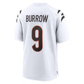 Johmsee C.Bengals #9 Joe Burrow Player White Home Game Stitched Jerseys