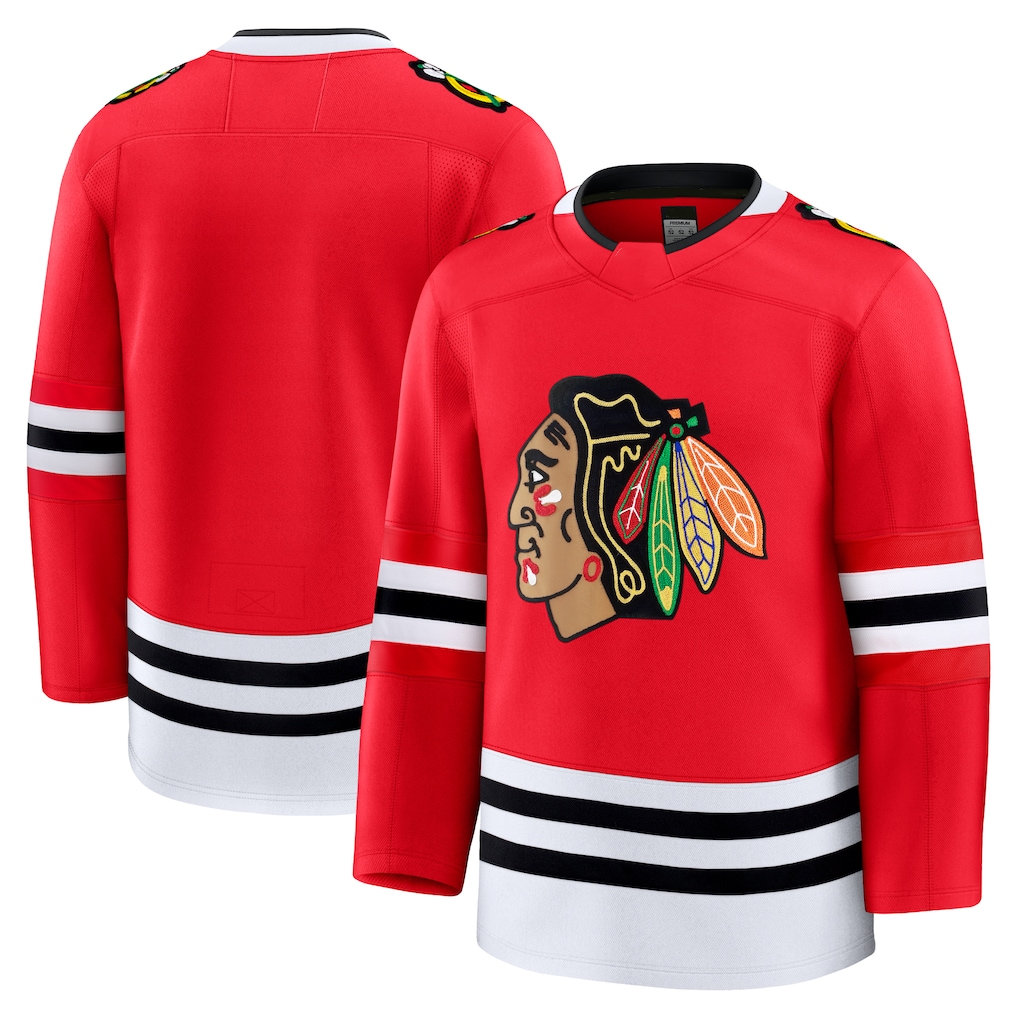 Johmsee C.Blackhawks Red Home Premium Jerseys
