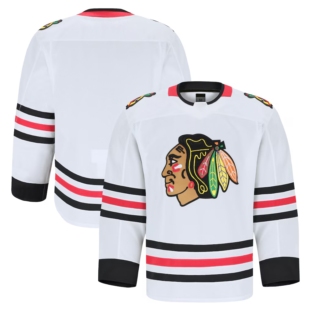Johmsee C.Blackhawks White Away Authentic Pro Jerseys