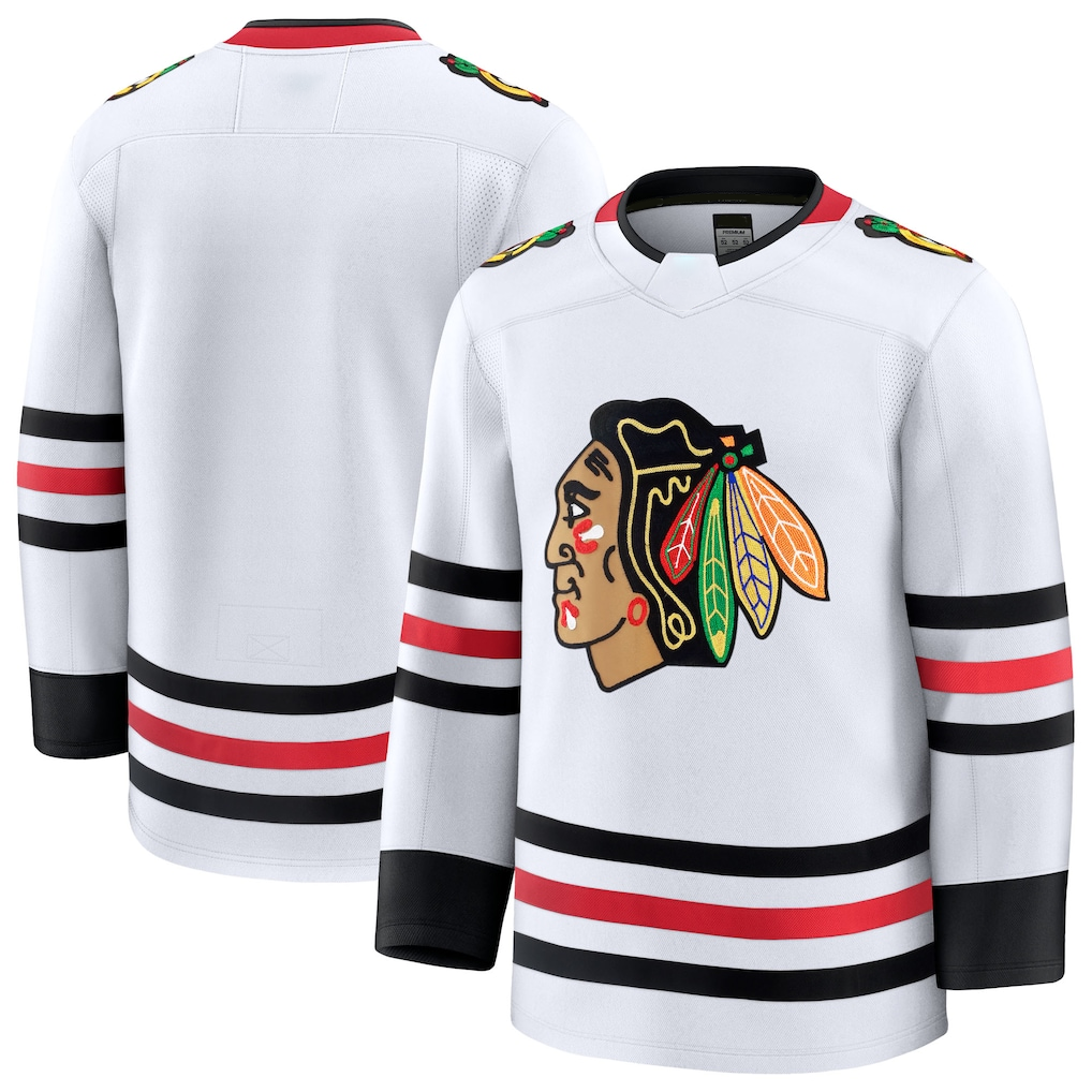 Johmsee C.Blackhawks White Away Premium Jerseys