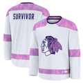 Johmsee C.Blackhawks White Hockey Fights Cancer Survivor Practice Jerseys