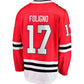C.Blackhawks #17 Nick Foligno Fanatics Home Breakaway Jersey - Red Stitched American Hockey Jerseys