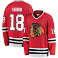 Johmsee C.Blackhawks #18 Denis Savard Red Premier Breakaway Retired Player Jerseys