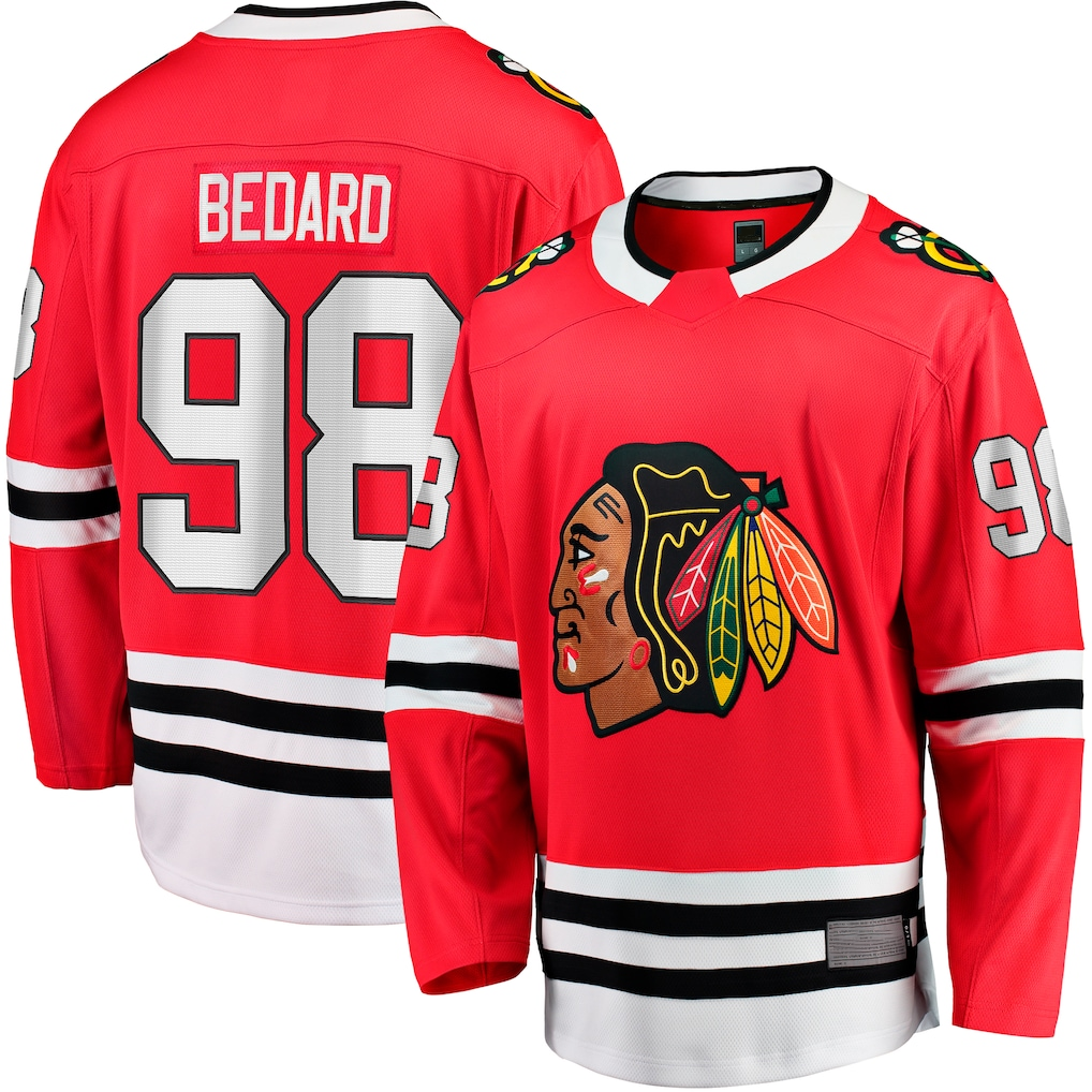 Johmsee C.Blackhawks #98 Connor Bedard Red Home Breakaway Player Jerseys